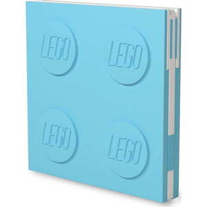 Tyrkysový čtvercový zápisník s gelovým perem LEGO®, 15, 9 x 15, 9 cm obraz