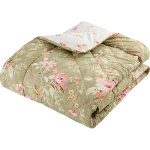 Zelený prošívaný přehoz 200x200 cm Penelope Floral – Catherine Lansfield obraz