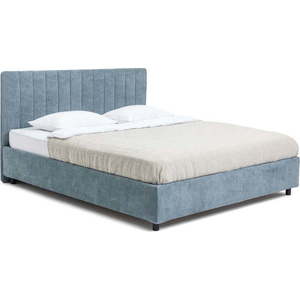 Modrá čalouněná dvoulůžková postel s úložným prostorem s roštem 180x200 cm Myra Slim Line – Bonami Selection obraz