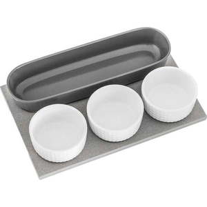 Set 4 servírovacích misek s podnosem Villa Altachiara Yin&Yang, 29 x 18, 5 cm obraz