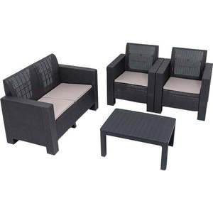 Antracitový zahradní lounge set pro 4 Aksu – Floriane Garden obraz