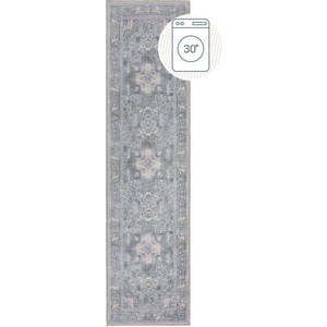 Zelený pratelný běhoun s příměsí recyklovaných vláken 60x230 cm Windsor – Flair Rugs obraz