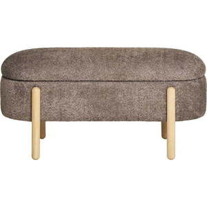 Hnědá lavice z textilie bouclé Branca – House Nordic obraz