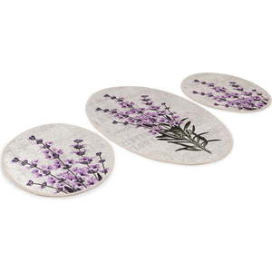 Fialovo-béžové koupelnové předložky v sadě 3 ks 60x100 cm Lavender – Foutastic obraz