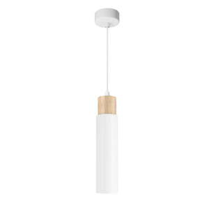 Závěsné svítidlo s kovovým stínidlem v bílo-přírodní barvě Claro – Candellux Lighting obraz