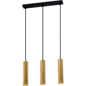Závěsné svítidlo s kovovým stínidlem v černo-zlaté barvě 6x46 cm Tubo – Candellux Lighting obraz