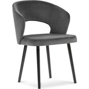 Tmavě šedá jídelní židle se sametovým potahem Windsor & Co Sofas Elpis obraz
