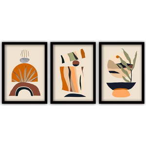 Sada 3 obrazů v černém rámu Vavien Artwork Modern, 35 x 45 cm obraz