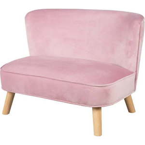 Světle růžová sametová dětská pohovka 70 cm Lil Sofa – Roba obraz
