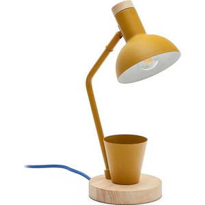 Stolní lampa v hořčicové barvě s kovovým stínidlem (výška 37 cm) Katia – Kave Home obraz