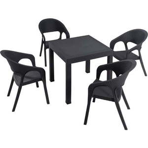 Antracitový zahradní jídelní set pro 4 Garden – Floriane Garden obraz
