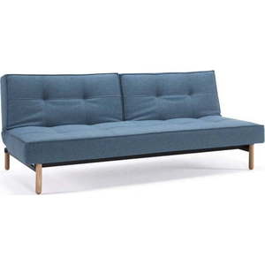 Světle modrá rozkládací pohovka s dřevěnou podnoží Innovation Splitback Mixed Dance Light Blue obraz