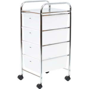Plastový pojízdný regál v bílo-stříbrné barvě 33x79 cm – Premier Housewares obraz