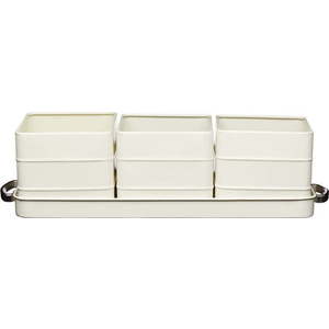 Sada 3 krémových květináčů na bylinky Kitchen Craft Living Nostalgia obraz