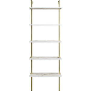 Bílý regál v dekoru mramoru 60x174 cm Paula – Kalune Design obraz