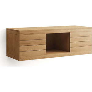 Nízká závěsná skříňka pod umyvadlo z teakového dřeva v přírodní barvě 120x40 cm Yenit – Kave Home obraz