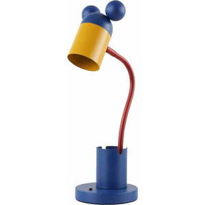 Modrá stolní lampa s kovovým stínidlem (výška 50 cm) Mouse – GTV obraz