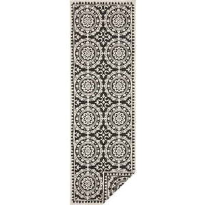 Černo-krémový venkovní koberec NORTHRUGS Jardin, 80 x 350 cm obraz