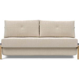 Šedobéžová rozkládací pohovka Innovation Cubed Wood Linen Sand Grey, 96 x 167 cm obraz