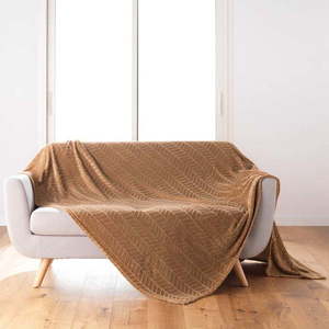 Hnědý přehoz z mikroflanelu 180x220 cm Arya – douceur d'intérieur obraz