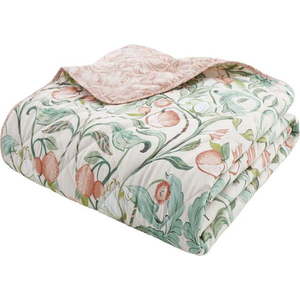 Zeleno-růžový přehoz na dvoulůžko 220x230 cm Clarence Floral - Catherine Lansfield obraz