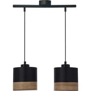 Černé závěsné svítidlo s textilním stínidlem ø 15 cm Porto – Candellux Lighting obraz