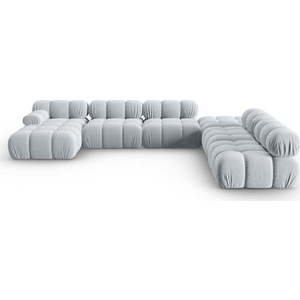 Světle modrá sametová pohovka 379 cm Bellis – Micadoni Home obraz