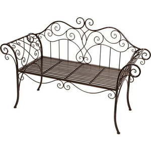 Černo-tmavě hnědá kovová zahradní lavice Selene – Garden Pleasure obraz