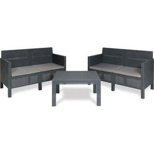 Tmavě šedý plastový zahradní lounge set pro 4 Penelope – Toomax obraz