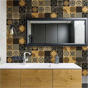 Sada 15 nástěnných samolepek Ambiance Wall Decals Azulejos Tiles San Juan, 10 x 10 cm obraz