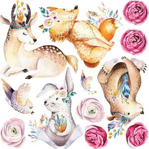Nástěnné dětské samolepky Ambiance Cute Forest Animals obraz
