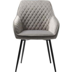 Šedá sametová jídelní židle Unique Furniture Milton obraz