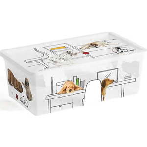 Bílý plastový úložný box s víkem 34x19x12 cm C Box Style – KIS obraz