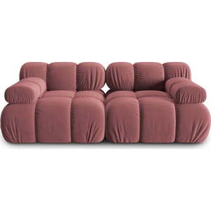 Růžová sametová pohovka 188 cm Bellis – Micadoni Home obraz