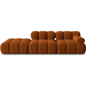 Oranžová sametová pohovka 282 cm Bellis – Micadoni Home obraz