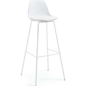 Bílá barová židle z imitace kůže (výška sedáku 75 cm) Brighter – Kave Home obraz