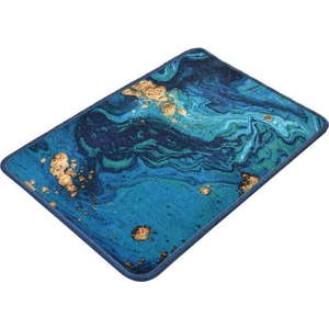 Modrá/ve zlaté barvě koupelnová předložka 60x40 cm Marbling - Foutastic obraz