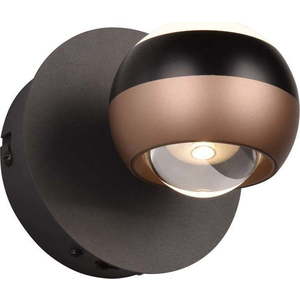 LED nástěnné svítidlo ø 10 cm v černo-měděné barvě Orbit – Trio Select obraz