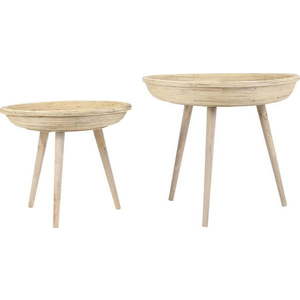 Ratanové kulaté odkládací stolky v sadě 2 ks ø 56 cm Colon – Light & Living obraz
