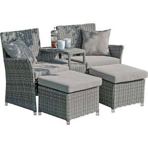 Šedý zahradní lounge set z umělého ratanu pro 2 Calgary – Garden Pleasure obraz