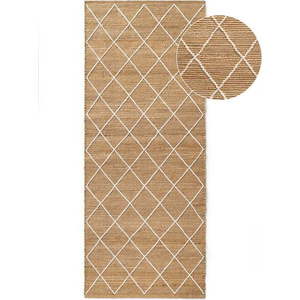 Ručně tkaný jutový běhoun v přírodní barvě 80x200 cm Kunu – Hanse Home obraz