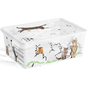 Bílý plastový úložný box s víkem 37x26x15 cm C Box Style – KIS obraz