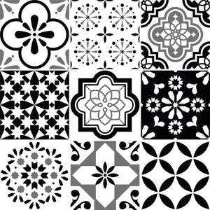 Sada 9 nástěnných samolepek Ambiance Cement Tiles Alexia, 10 x 10 cm obraz