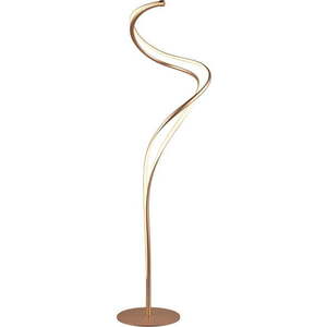 LED stojací lampa s kovovým stínidlem ve zlaté barvě (výška 160 cm) Nala – Trio Select obraz