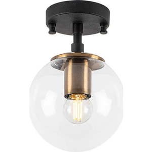 Černé stropní svítidlo se skleněným stínidlem ø 15 cm Atmaca – Opviq lights obraz
