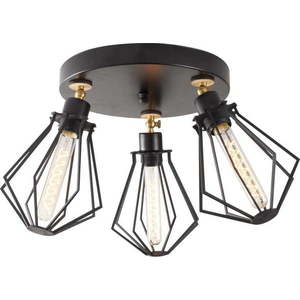 Stropní svítidlo v černé a zlaté barvě s kovovým stínidlem ø 18 cm Oylat – Opviq lights obraz