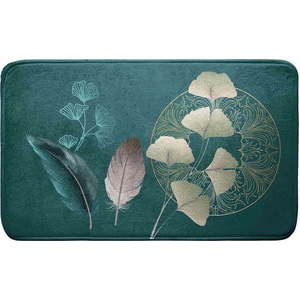 Tyrkysová koupelnová předložka 45x75 cm Ginkoblue – douceur d'intérieur obraz