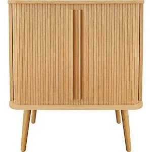 Vysoká komoda v dekoru dubu s posuvnými dveřmi v přírodní barvě 83x95 cm Rove – Woodman obraz