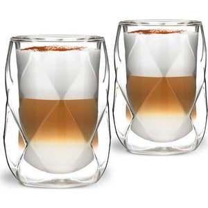 Sada 2 dvoustěnných sklenic na latté Vialli Design Geo, 350 ml obraz