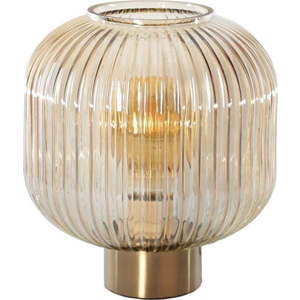 Hnědá stolní lampa SULION Garbo, výška 23, 5 cm obraz